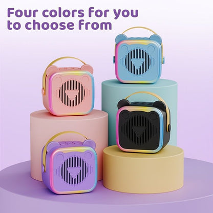 Mini Cat Ear Karaoke Machine Wireless Microphones USB Rechargeable RGB Party - Barbie pink - Size 01