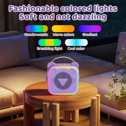 Mini Cat Ear Karaoke Machine Wireless Microphones USB Rechargeable RGB Party - Barbie pink - Size 01