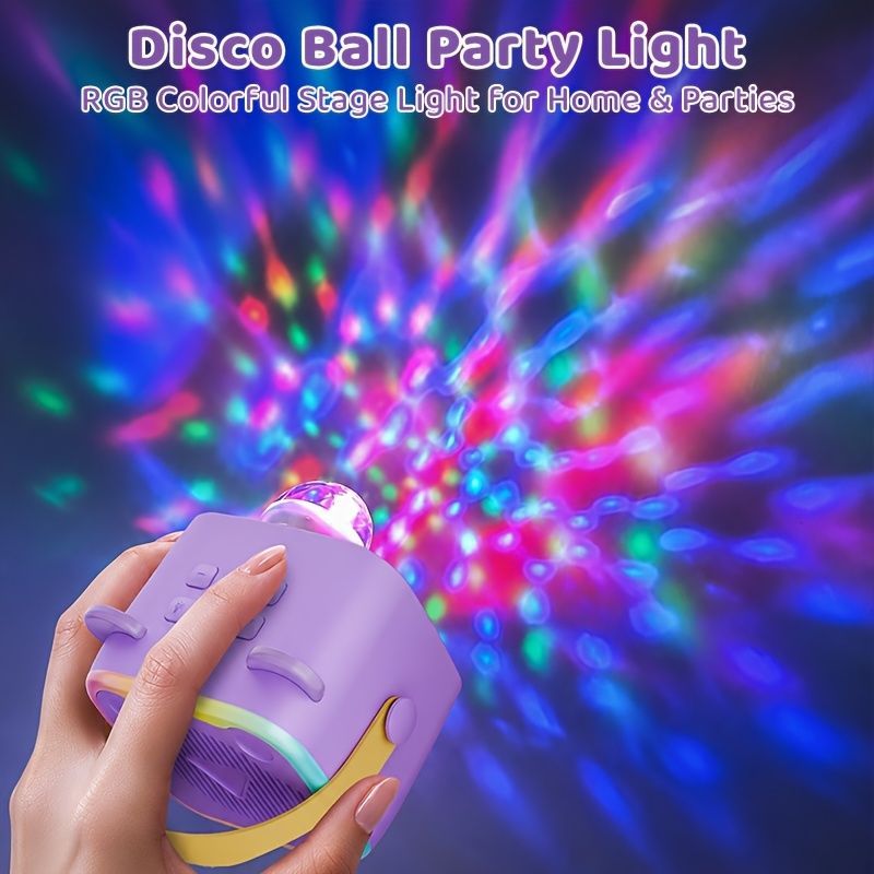 Mini Cat Ear Karaoke Machine Wireless Microphones USB Rechargeable RGB Party - Purple - Size 01