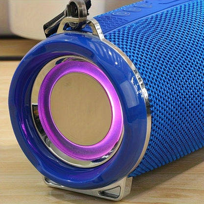 Portable Wireless Speaker Bluetooth Speaker Flashing LED Lights Party Speaker - Black - Size 01