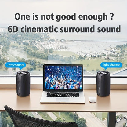 EALOT S32 Wireless Bluetooth Speaker Portable Speaker Powerful Bass TWS - Black - Size 001