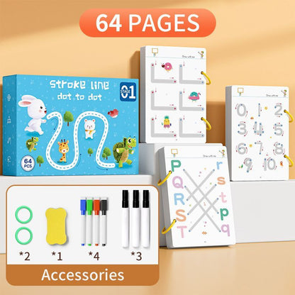 early education cards, dot to dot cards, pen control toys, toddler learning activities, 2-4 year old educational toys, write and wipe cards, fine motor skills, preschool learning resources, Australian kids toys - Multi - Size 32pages