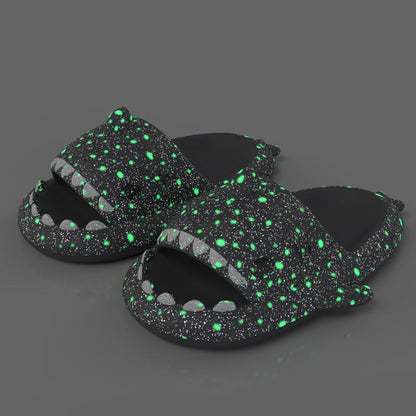 Ladies Shark Slippers Glowing Glitter Slippers Quick-Dry Slippers Non-Slip EVA - Pink - Size 43