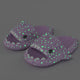 Ladies Shark Slippers Glowing Glitter Slippers Quick-Dry Slippers Non-Slip EVA - Purple - Size 45