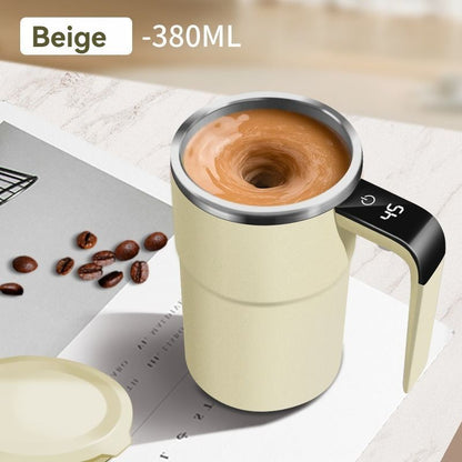 Self-Stirring Coffee Mug Automatic Stir Mug LED Temperature Mug Rechargeable - Pink - Size 380ML