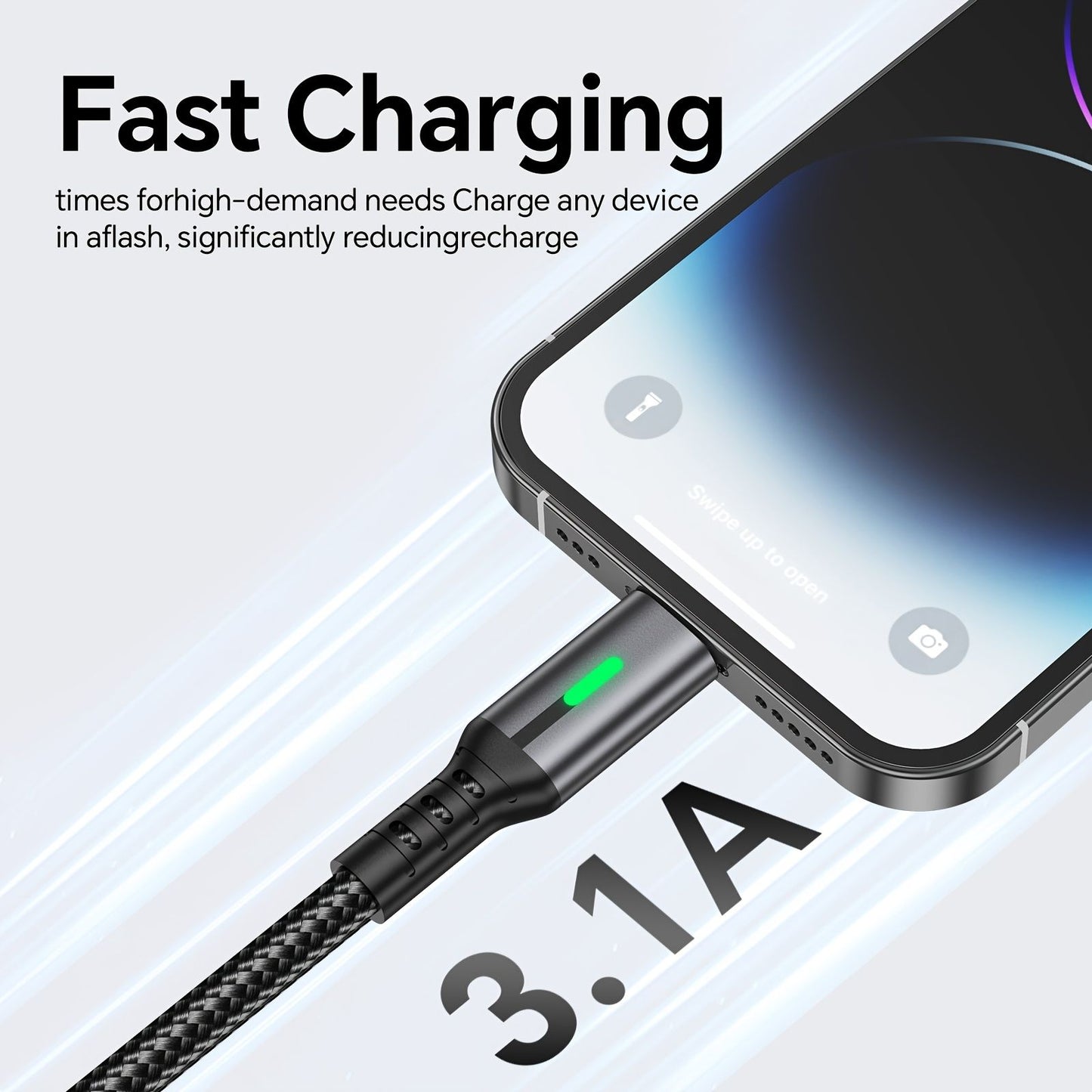 Black 240W Type-C Cable Super Fast Charging Cable 2m Data Cable Durable Charging