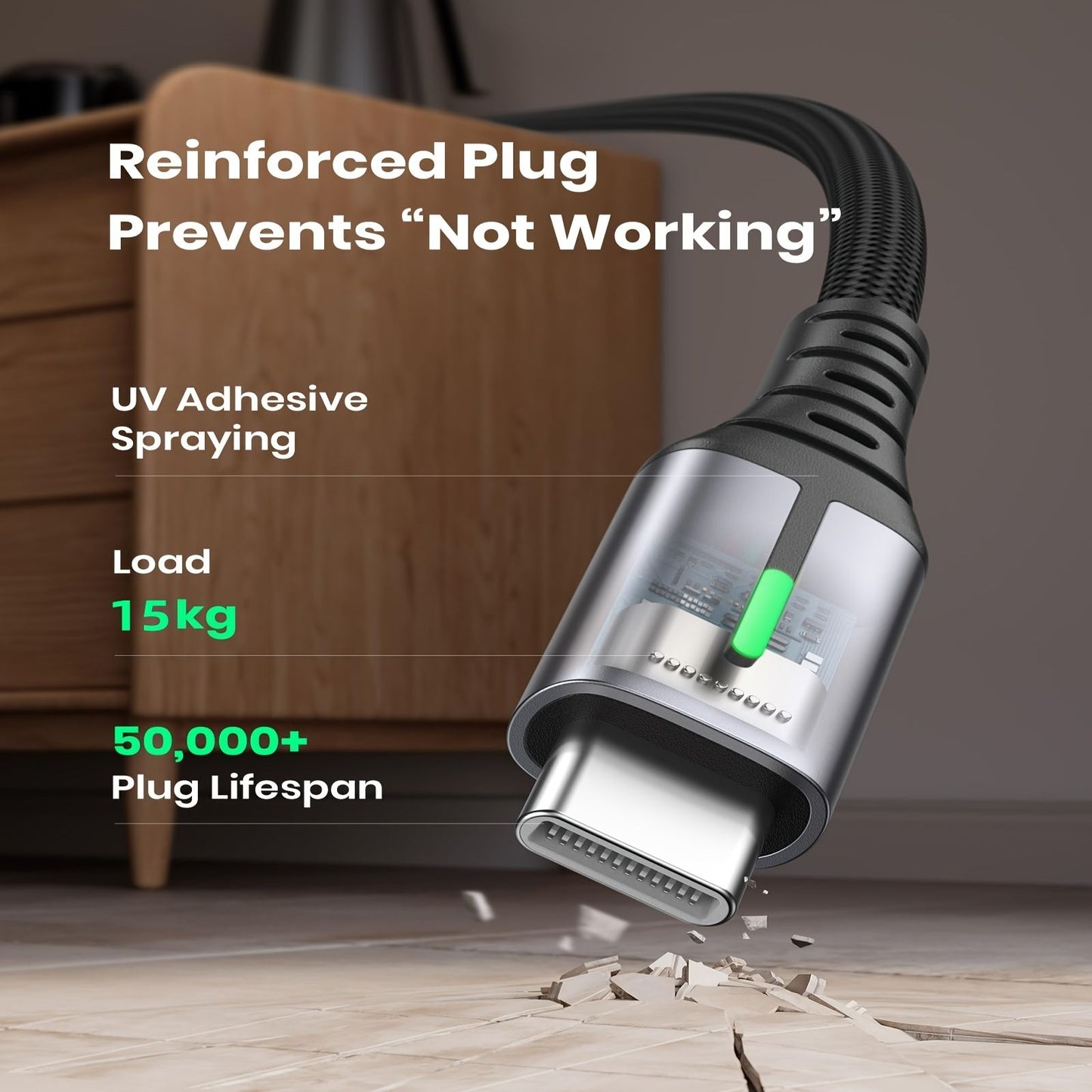 Black 240W Type-C Cable Super Fast Charging Cable 2m Data Cable Durable Charging