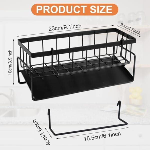 Black Sink Side Storage Rack Kitchen Sink Organiser Space Saving Kitchen Rack Under
