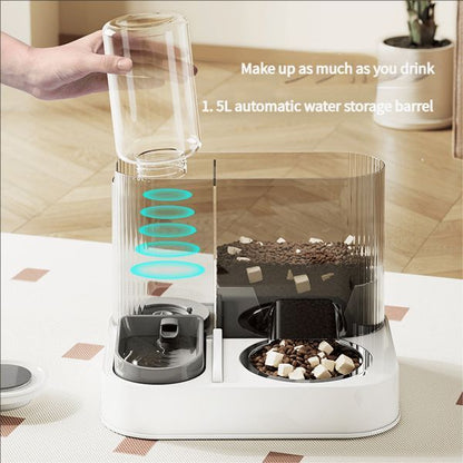 Gray Green Automatic Cat Feeder Cat Water Dispenser Cat Feeding Set Cat Supplies Cat Care