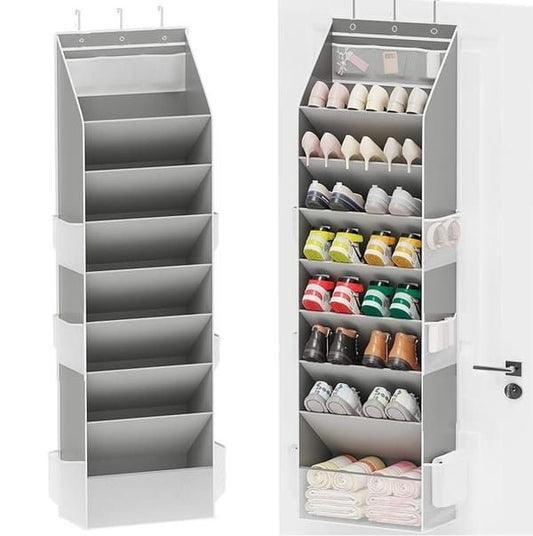 Gray Black Over-The-Door Shoe Organizer Shoe Storage Home Organization Space-Saving