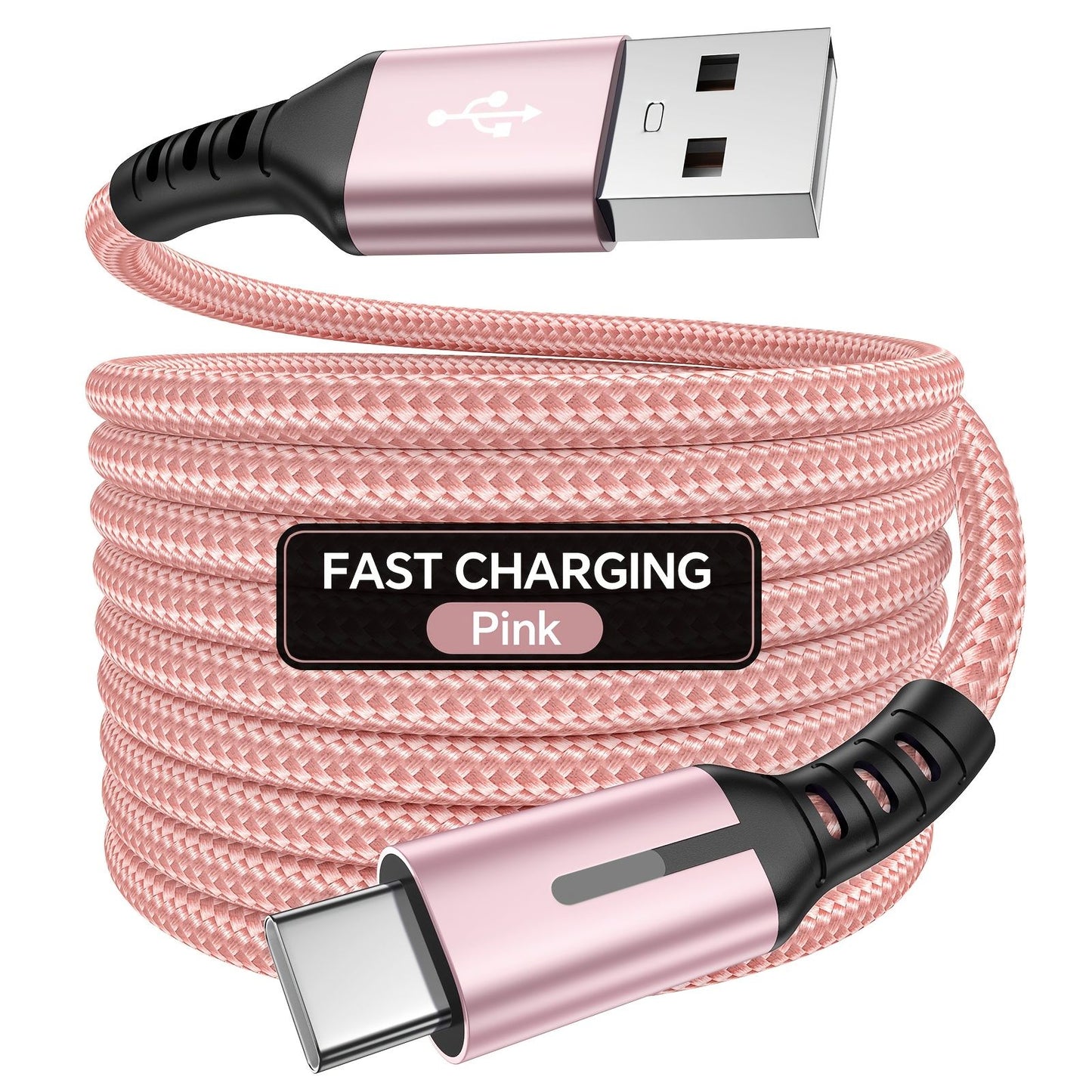 Pink Black 240W Type-C Cable Super Fast Charging 2M Data Cable Pink Charging Cable Durable