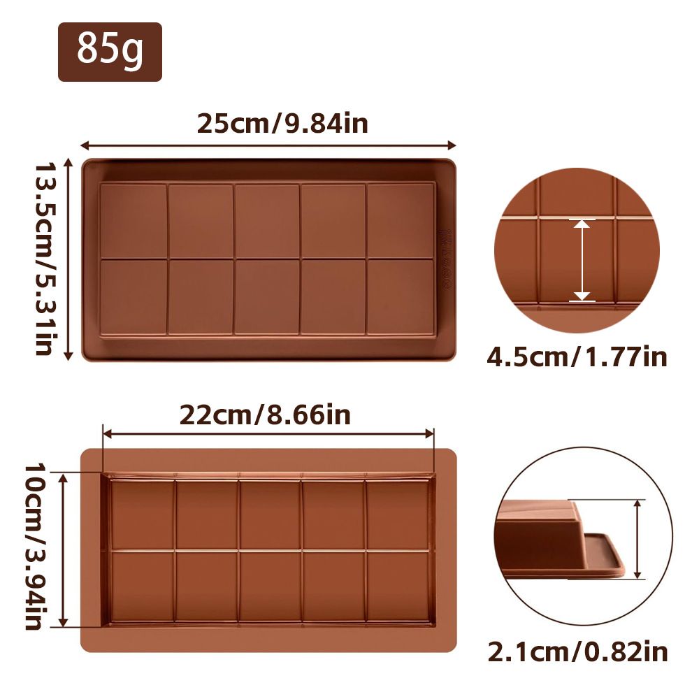 3 pieces silicone Dubai chocolate 8-slot mold food-grade silicone diy heat-resistant easy-to-remove baking cake mold for filling chocolate bars, Knafeh pistachio chocolate