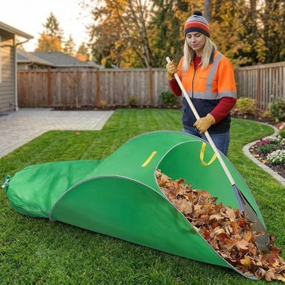 140*80cm Leaf Collector,Extra Large Portable Pop Up Leaf Bags, Foldable Leaf Pick Up Tools, Reusable Yard Garden Bags for Leaves Lawn Trash - Green