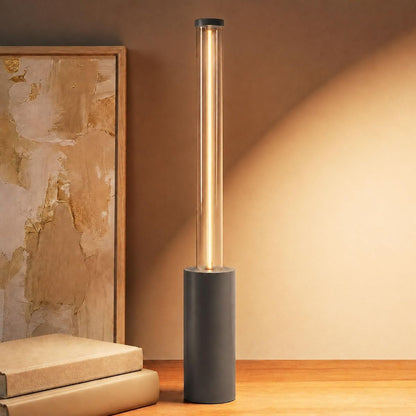 Cordless Table Lamp Rechargeable, Black Aluminum Touch LED Lamp, Dimmable 2200K Warm White, USB-C Charging, 3 Modes, for Bedroom & Dining - Black - Size 30*4cm