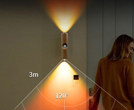 4-Pack Motion Sensor Ambient Light, Rechargeable Dynamic Smart LED Wall Lamp, Magnetic Mount, Multi Color Changing Motion Sensor Wall Sconce for Stairs, Wardrobe, Cabinet RGB 7 Colors - Brown - Size 10cm