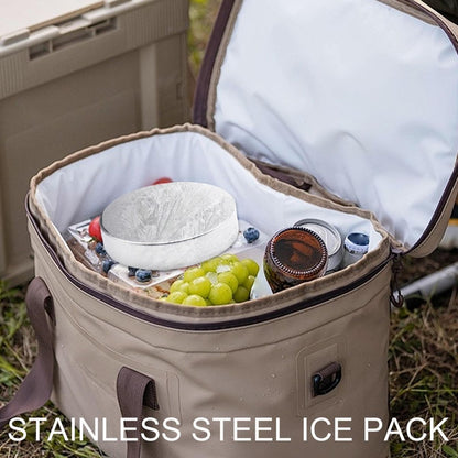 1Pack Portable Stainless Steel Ice Pack Reusable Cooler Pad for Picnic Reusable stainless steel cooling pack keeps food and drinks cold for picnics, lunch bags, camping and travel - Silver - Size 1Pack
