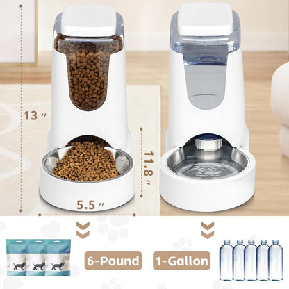 Cat Feeder Automatic Cat Feeder Cat Water Dispenser Cat Feeding Set Pet Care
