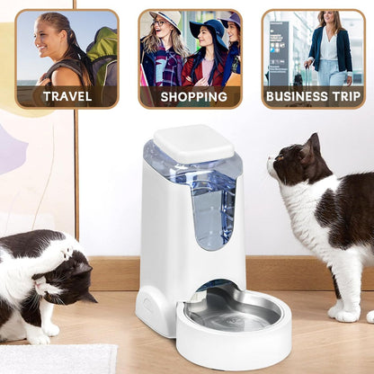 Cat Feeder Automatic Cat Feeder Cat Water Dispenser Cat Feeding Set Pet Care