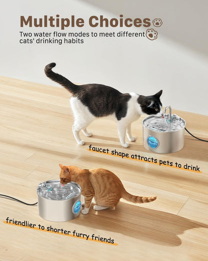 Cat Water Fountain Stainless Steel Cat Fountain Cat Hydration Cat Drinking