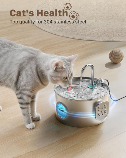 Cat Water Fountain Stainless Steel Cat Fountain Cat Hydration Cat Drinking