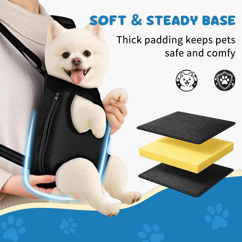 Dog Carrier Backpack Small Dog Carrier Pet Carrier Hands-Free Dog Carrier - Black / L