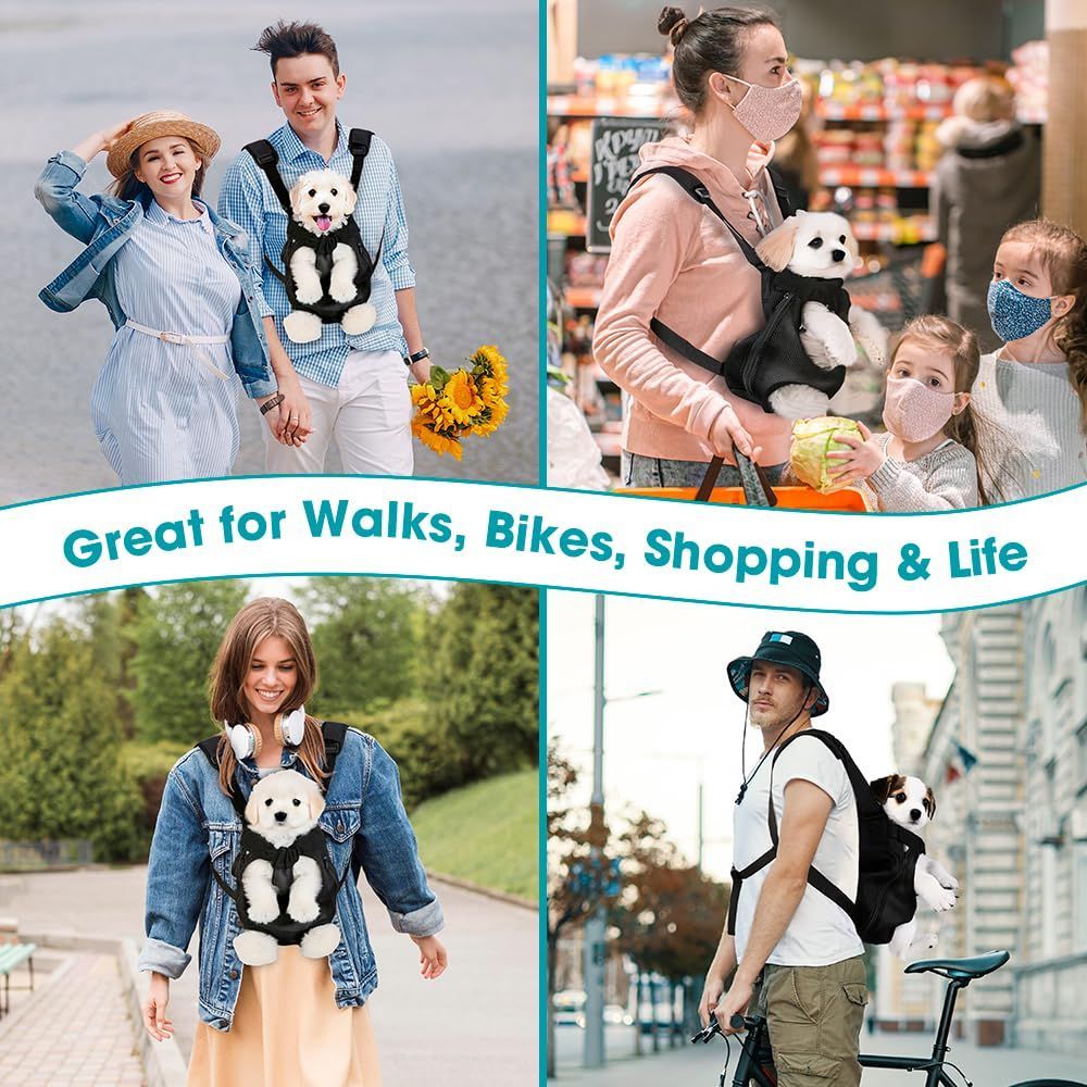 Dog Carrier Backpack Small Dog Carrier Pet Carrier Hands-Free Dog Carrier - Black / L