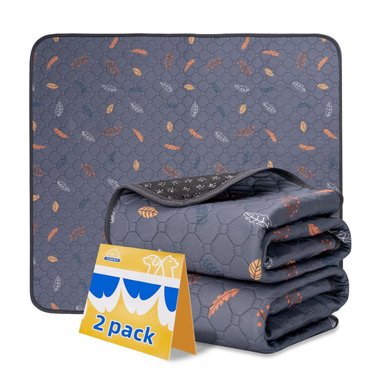 2-Pack Reusable Dog Urine Pads Dog Pee Pads Absorbent Dog Pads Dog Training Pads - Dark Gray / 24in*48in