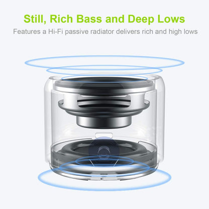 Travel Case Packed, A106 Pro Portable Bluetooth Speaker with Custom Bass Radiator, Brief Design, IP67 Waterproof, Perfect Mini Speaker for Shower, Room, Bike, Car - RoseGold - Size 1.89in*1.54in