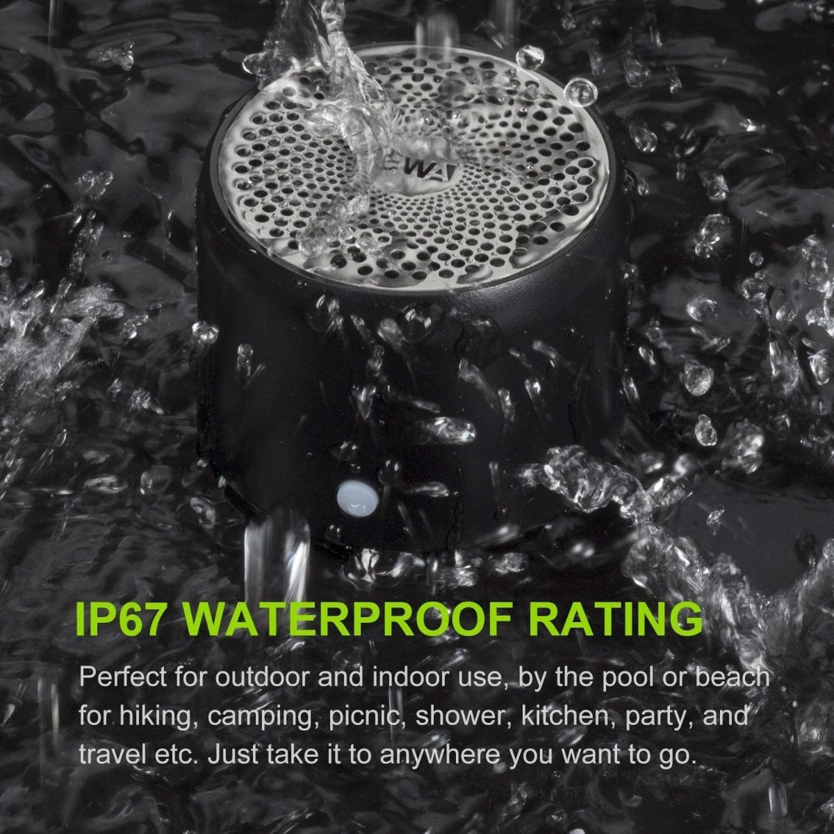 Travel Case Packed, A106 Pro Portable Bluetooth Speaker with Custom Bass Radiator, Brief Design, IP67 Waterproof, Perfect Mini Speaker for Shower, Room, Bike, Car - RoseGold - Size 1.89in*1.54in
