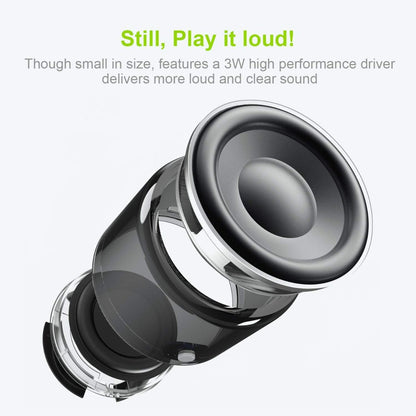 Travel Case Packed, A106 Pro Portable Bluetooth Speaker with Custom Bass Radiator, Brief Design, IP67 Waterproof, Perfect Mini Speaker for Shower, Room, Bike, Car - Silver - Size 1.89in*1.54in