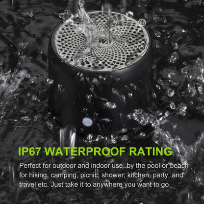 Travel Case Packed, A106 Pro Portable Bluetooth Speaker with Custom Bass Radiator, Brief Design, IP67 Waterproof, Perfect Mini Speaker for Shower, Room, Bike, Car - Silver - Size 1.89in*1.54in