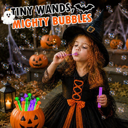 Halloween Treats Non Candy for Toddlers 20 PCS, Mini Bubble Wands Prizes Toys Gifts Bags for Kids, Small Halloween Birthday Classroom Party Basket Goody Bag Stuffer Trinkets Stuff for Boys Girls
