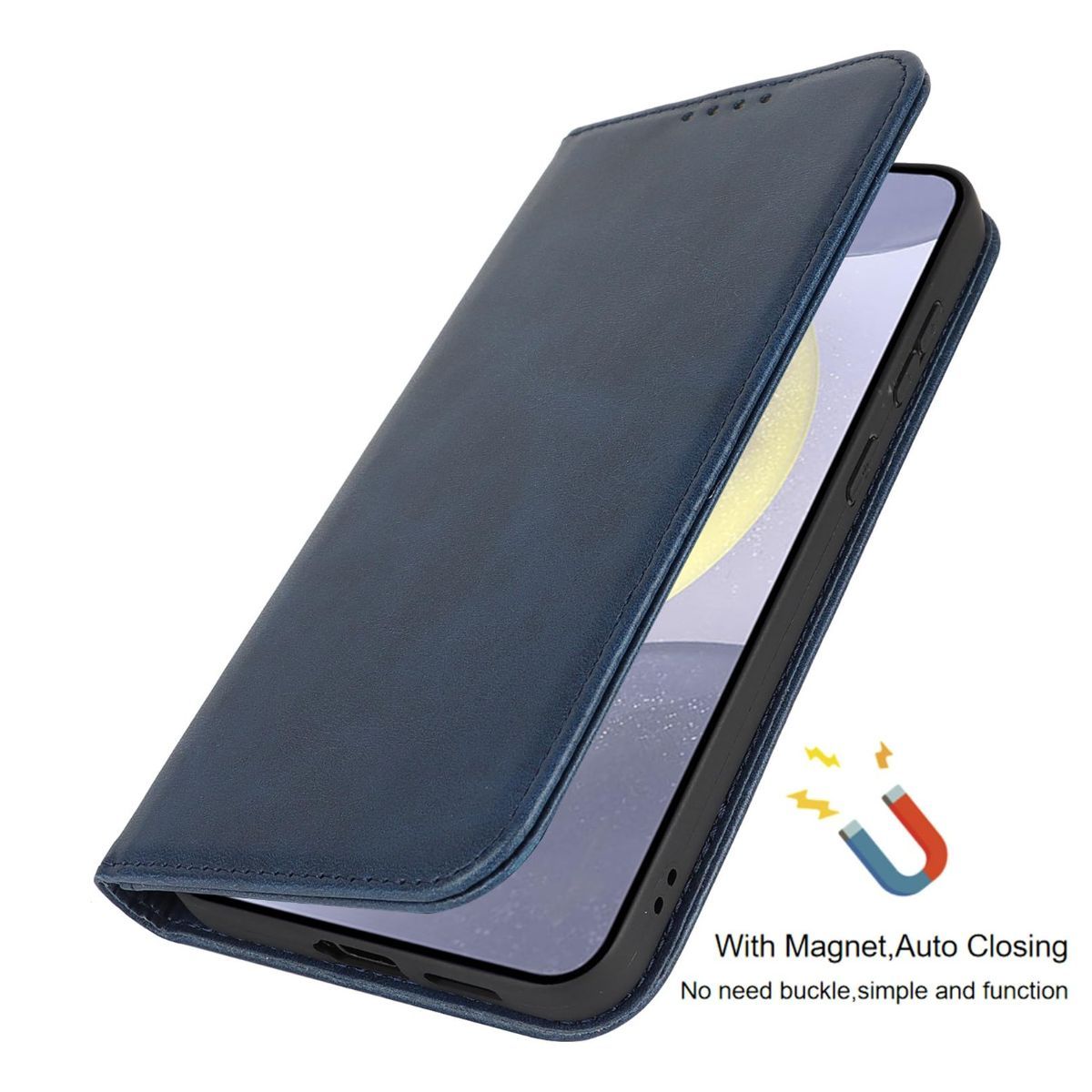 Fit for Samsung Galaxy Wallet Case with Card Holder for Women Men| Premium PU Leather, Flip Folio Purse Case, with Card Slot, Stand Holder,Magnetic Closure, TPU Shockproof Protective Case - Navy - Size Samsung A08 4G