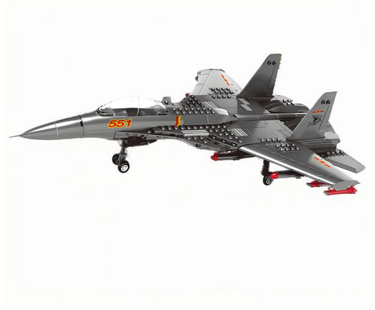 Christmas gift J-15 Carrier-Based Fighter Jet Building Blocks Set, 272 Pieces Military Aircraft Model Kit for Kids Aged 6+ & Enthusiasts（J15 carrier aircraft） - Mekamart Australia