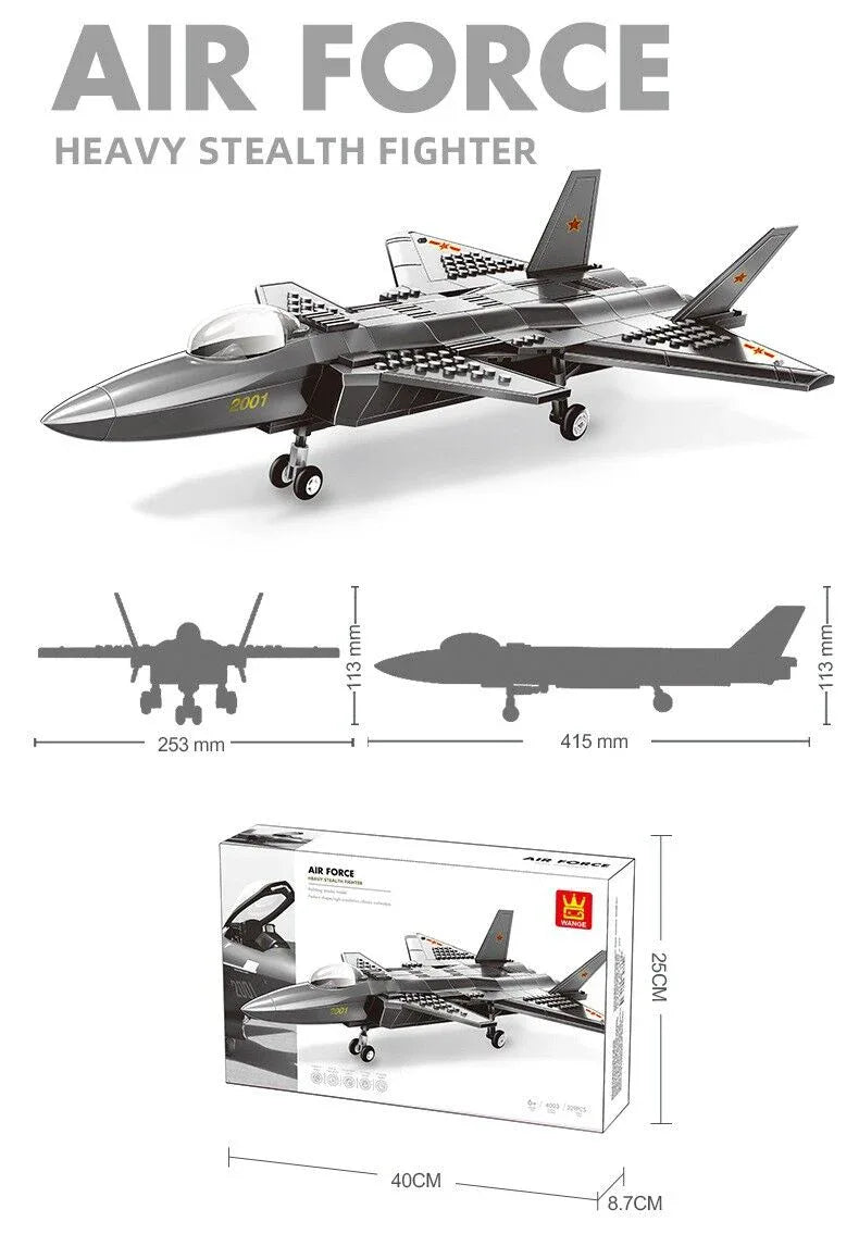 Christmas gift J-20 Stealth Fighter Jet Building Blocks Set, 229 Pieces Military Aircraft Model Kit for Kids Aged 6+ & Enthusiasts（J20 fighter） - Mekamart Australia