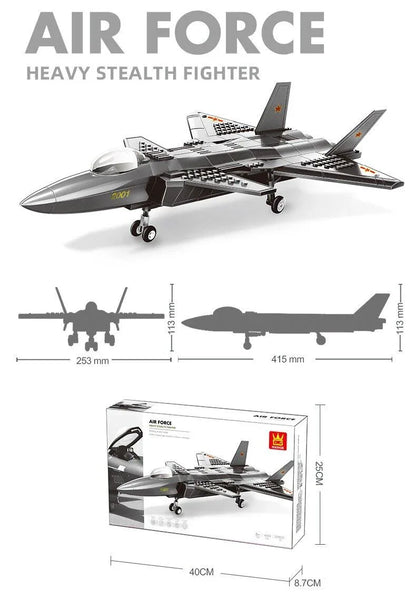 Christmas gift J-20 Stealth Fighter Jet Building Blocks Set, 229 Pieces Military Aircraft Model Kit for Kids Aged 6+ & Enthusiasts（J20 fighter） - Mekamart Australia