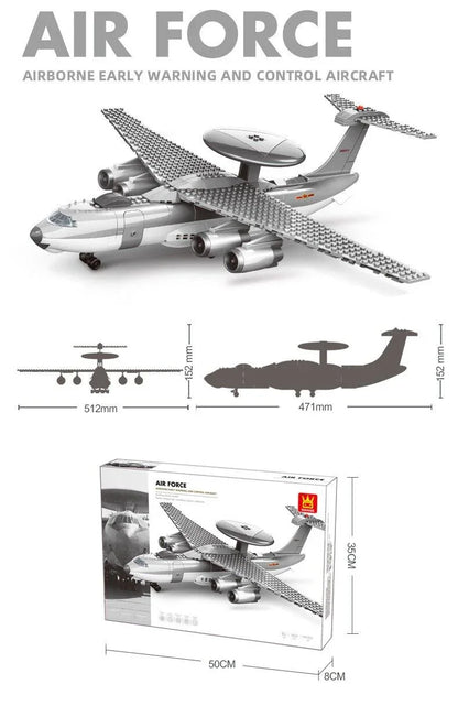 Christmas gift KJ2000 Airborne Early Warning Aircraft Building Blocks Set, 199 Pieces Military Model Kit for Kids Aged 6+ & Enthusiasts（KJ2000 early warning aircraft） - Mekamart Australia
