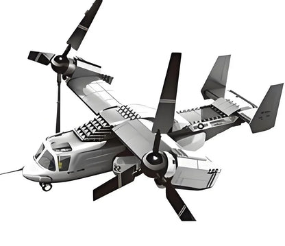 Christmas gift US Osprey Tiltrotor Aircraft Building Blocks Set, 460 Pieces Military Transport Model Kit for Kids Aged 6+ & Enthusiasts（Osprey tiltrotor aircraft） - Mekamart Australia