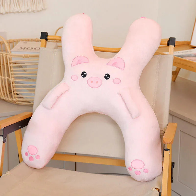 Christmas gift for kids-Kids Travel Pillow, Ergonomic Plush Support for Car Rides, Comfortable Sleep Companion for Children（pink dog） - Mekamart Australia