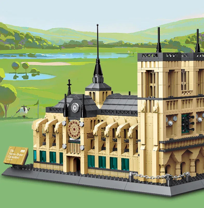 Notre-Dame Cathedral of Paris Mini Building Blocks Model – Iconic Gothic Landmark for Home Display, Educational Play & Gift-Giving (Beige) | Other Architectural Models Available In-Store - Mekamart Australia