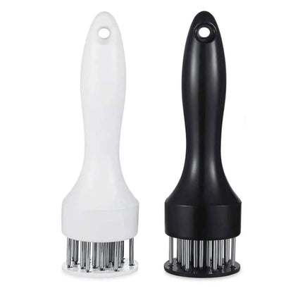 Meat Tenderizer Set with Stainless Steel Needles – 2-Piece Kitchen Tool for Marinating & Cooking Beef, Chicken, Pork, Fish (Black & White) - Mekamart Australia