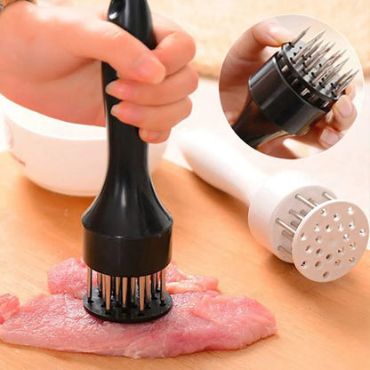 Meat Tenderizer Set with Stainless Steel Needles – 2-Piece Kitchen Tool for Marinating & Cooking Beef, Chicken, Pork, Fish (Black & White) - Mekamart Australia