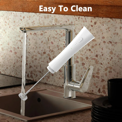 White Hands-Free Milk Frother – 2000mAh Rechargeable Coffee & Drink Mixer for Latte, Cappuccino, Matcha & More | Perfect for Home, Office & Travel - Mekamart Australia