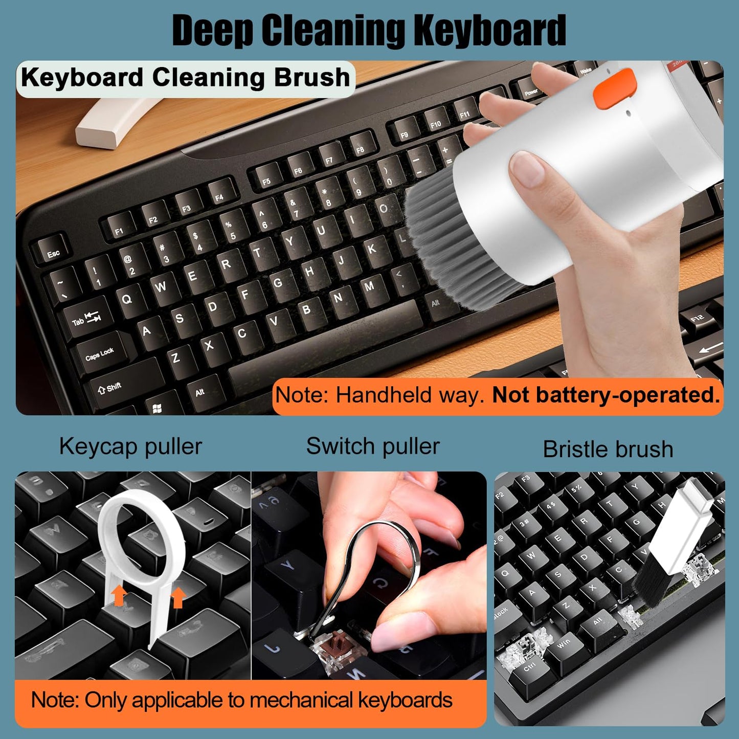 20-in-1 Multi-Function Electronics Cleaning Kit – Portable Keyboard, Earphone, Camera & Screen Cleaner Set with Brush, Spray Bottle & Tools (White)