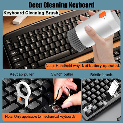 20-in-1 Multi-Function Electronics Cleaning Kit – Portable Keyboard, Earphone, Camera & Screen Cleaner Set with Brush, Spray Bottle & Tools (White)