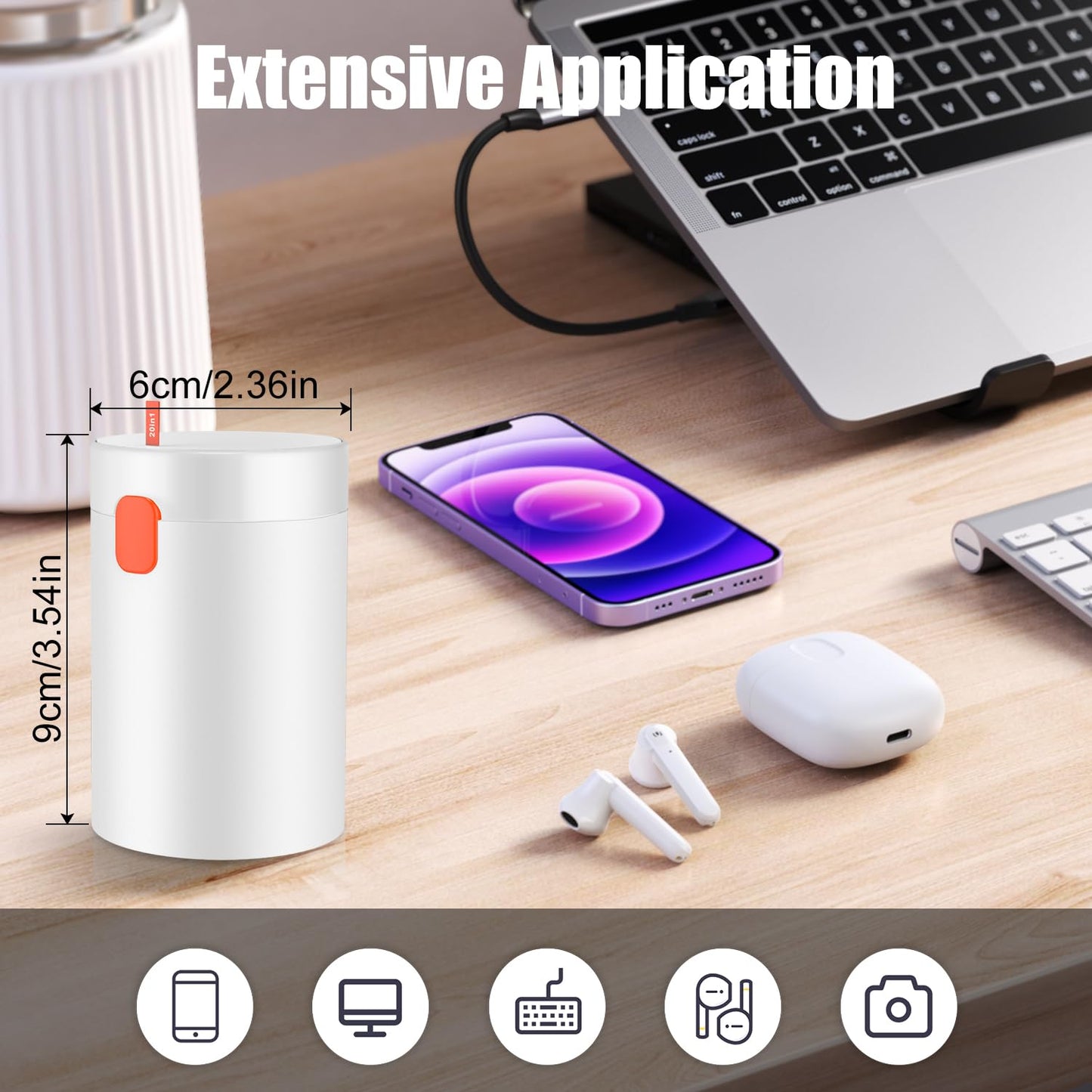 20-in-1 Multi-Function Electronics Cleaning Kit – Portable Keyboard, Earphone, Camera & Screen Cleaner Set with Brush, Spray Bottle & Tools (White)