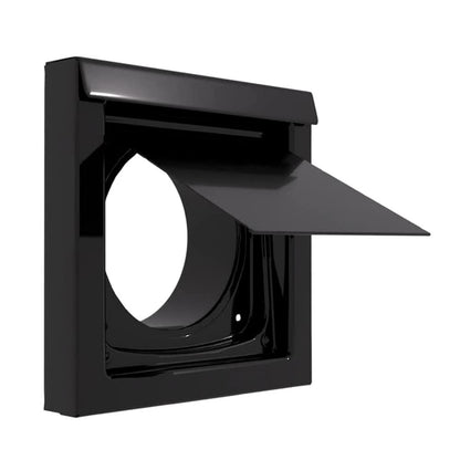 Black 4-Inch Dryer Vent Cover – Outdoor Wall Exhaust for Clothes Dryer & Bathroom Fan | Durable Galvalume Steel with Quiet Damper | Other Colours Available In-Store