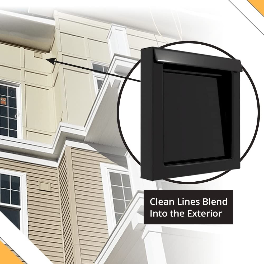 Black 4-Inch Dryer Vent Cover – Outdoor Wall Exhaust for Clothes Dryer & Bathroom Fan | Durable Galvalume Steel with Quiet Damper | Other Colours Available In-Store