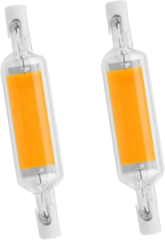 2PCS 10W R7S LED COB Bulb, Dimmable 78mm Double-Ended J-Type T3 Lamp, 100W Halogen Equivalent, 1000LM 6000K Daylight for Floodlight & Landscape Lighting (Yellow)