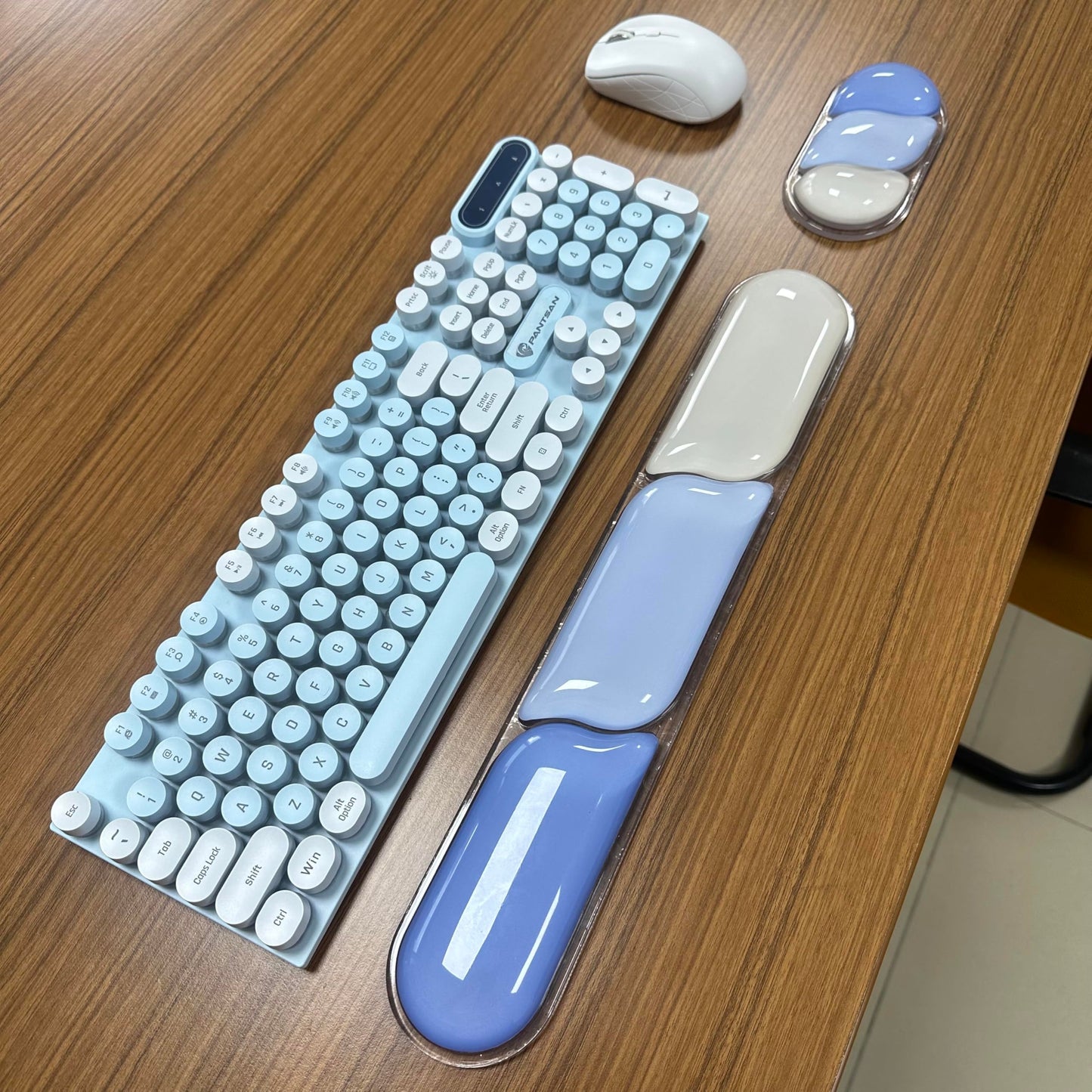 Ergonomic Gel Wrist Rest Set – Keyboard and Mouse Support Pad with Soft Cushioning for Office, Work, Gaming, and Study – Anti-Slip Base, Comfortable Design (Blue)